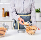 IKEA FÖRVAR Jar With Lid, Glass / Aluminium - Colour 1.8 L